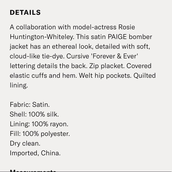 PAIGE Blue Tie Dye Satin Bomber Jacket Small - Picture 4 of 4